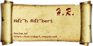 Hőh Róbert névjegykártya